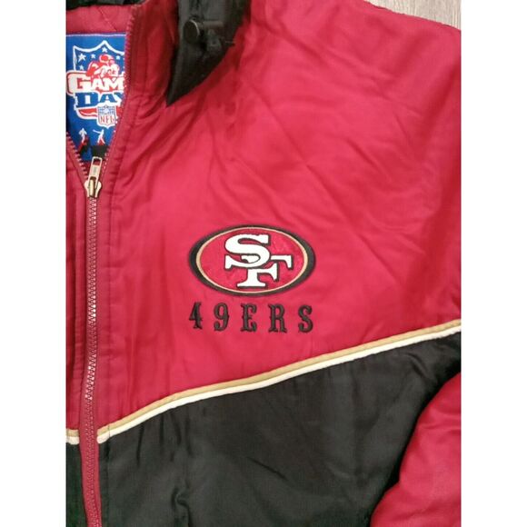 Game Day NFL Fans Gear San Francisco 49ers Hooded Jacket 1990's Large 49ers Embr - Picture 4 of 8